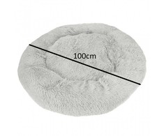 Šunų lova pliušinė pagalvėlė 100cm šviesiai pilka