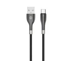 Forever Sleek kabelis USB - USB-C 1,0 m 3A juodos spalvos