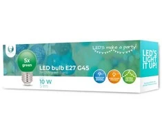 LED lemputė E27 G45 2W 230V žalias 5pcs Forever Light
