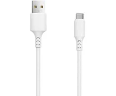 TelForceone Setty kabelis USB - USB-C 1,0 m 3A baltas