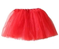 Tiulio tutu sijonas kostiumas raudonas