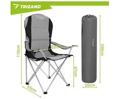 Trizand Juodas ir pilka žvejybos kėdė