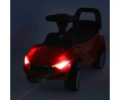Vaikiškas vežimėlis automobilis su garsu ir šviesomis raudonas