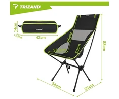 Fishing chair 41x52x86cm juodas Trizand
