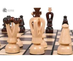 Provechess Šachmatai ir šaškės Small 350x175x45mm, karalius 60mm