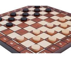 Provechess Šaškės, šachmatai, nardai (komplektas) 350x175x50mm, karalius 70mm