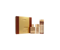 Al Haramain „Amber Oud Gold Edition Extreme“ rinkinys su kvepalų ekstraktu (75 ml) + kvepalų ekstraktu (30 ml) + dezodorantu (200 ml)