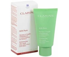 Clarins SOS Pure Rebalancing Clay Mask molio kaukė, 75 ml