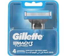 Gillette Mach 3 Turbo žinynas HD Siuvamųjų mašinų kasetė 4 vnt.