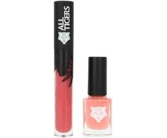 „Set All Tigers“: natūralūs ir veganiški skysti lūpų dažai „683 Make Your Mark“, 8 ml + natūralūs ir veganiški veganiški nagų lakai „196 Take Your Chance“, 11 ml