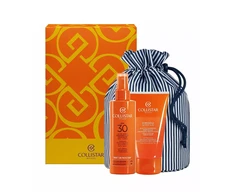 Set Collistar Moisturizing Tanning Milk Purškiklis Spf30 200ml + After Sun Shower - Šampūnas 150ml + Pouch