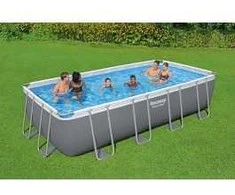 5.49m x 2.74m x 1.22m Bestway stačiakampis karkasinis lauko baseinas su smėlio filtru ir kopetėlėm 56466