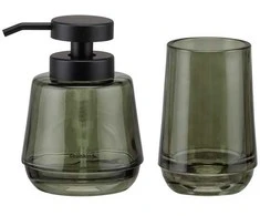 Pastatomas skysto muilo dozatorius 380 ml ir dantų šepetėlių laikiklis Sealskin Mood, žalias