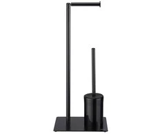 Pastatomas tualeto šepetys su WC popieriaus laikikliu Sealskin Tube, juodas