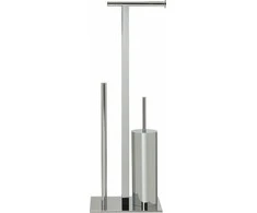 Pastatomas tualeto šepetys su WC popieriaus laikikliu Sealskin Square, chromas