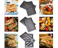 3-in-1 vaflinė, grilis, sumuštinių keptuvė 800 W galia, nelimpanti danga, Happy people KK-41