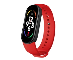Bluetooth išmanusis laikrodis su žingsniamačiu ir kraujospūdžio matuokliu raudonas Happy people M-58