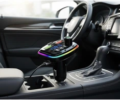 FM siųstuvas su Bluetooth 5.0 ir USB-C jungtimi, Happy people M-06
