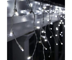 Happy People 100 LED 4 metrai lempučių lauko girlianda varvekliai su baltu laidu, šaltai baltos spalvos flash KK-4