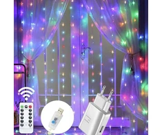 Happy people DU-07 įvairių spalvų 3x3m. ilgio LED girlianda su nuotolinio valdymo pulteliu