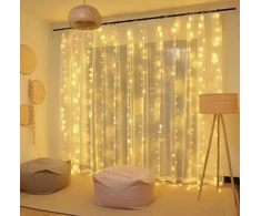 Happy people DU-16 šviečianti kambario dekoracija LED užuolaidos, šiltai baltos spalvos 3x2m