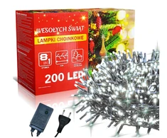 Happy People Kalėdinės lemputės 200 led Kalėdinė girlianda Led 200, 13.5 metrų Šaltai baltos spalvos K-27