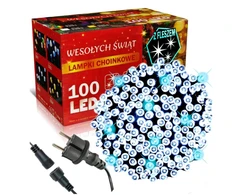 Happy People Lauko Kalėdinė girlianda 100 Led, 8 metrai Šaltai baltos spalvos Flash K-26