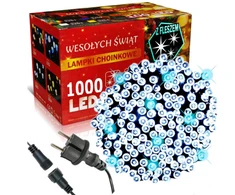 Happy People Lauko Kalėdinė girlianda 1000 Led, 65 metrai Šaltai baltos spalvos Flash K-34