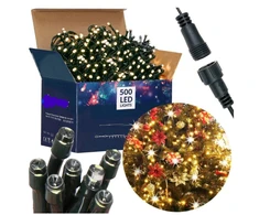 Happy People Lauko Kalėdinė girlianda 500 Led, 35 metrai Šiltai baltos spalvos Flash K-8