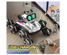 Interaktyvus šuo robotas, valdomas nuotolinio valdymo pultu ir rankų gestais, Happy people