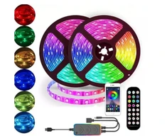 LED juosta 10m su maitinimo šaltiniu ir nuotolinio valdymo pulteliu Happy people