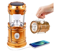 Lempa ir žibintuvėlis Powerbank 3in1 turistinis kempingas su saulės energija, 230V Happy people