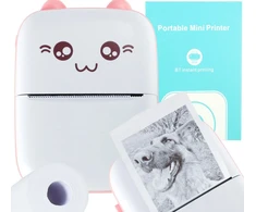 Mini terminis spausdintuvas kačiukas rožinis happy people DU-14