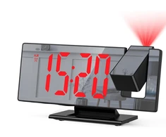 Modernus LED veidrodinis laikrodis su projekcija Happy people M-73