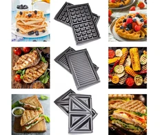 Sumuštinių keptuvas Daugiafunkcinė 3-in-1 sumuštinių keptuvė, vaflinė, grilis, 800 W galia, nelimpanti danga, Happy people ST9450