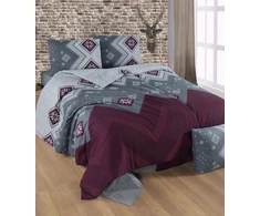 Riposo FLANELĖS patalynės komplektas FREYA BORDEAUX 200x200 cm