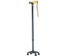 Riposo Walking stick - quadruped with soft grip - yellow AR-017