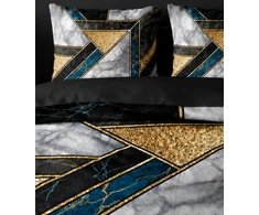 Riposo Premium Digital satino medvilnės patalynės komplektas MARBLE ART Mėlynas 200x220 cm