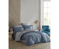 Riposo PREMIUM satino medvilnės patalynės komplektas RITA DENIM 200x220 cm