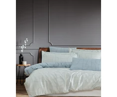 Riposo Premium satino medvilnės patalynės komplektas NORDIC Mėlynas 140x200 cm