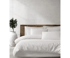 Riposo Premium satino medvilnės patalynės komplektas MODEST - Baltas 140x200 cm