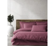 Riposo PREMIUM Satino medvilnės patalynės komplektas MODEST - PLUM 200x220 cm