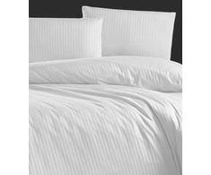 Riposo PREMIUM Satino medvilnės patalynės komplektas STRIPE Baltas 200x220 cm