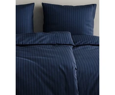Riposo PREMIUM Satino medvilnės patalynės komplektas STRIPE NAVY 200x200 cm