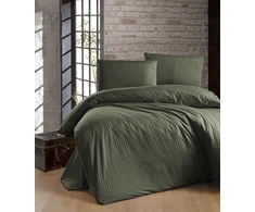 Riposo Premium satino pagalvės užvalkalas Stripe Dark Žalias 40x60 cm