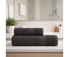 RIPOSO rankšluostis Jacquard Anthracite 70x140 cm