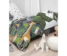 Riposo RENFORCE DIgital medvilnės vaikiškas patalynės komplektas JUNGLE ANIMALS 140x200 cm