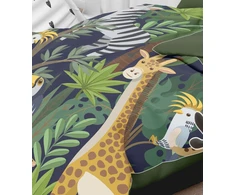 Riposo RENFORCE DIgital medvilnės vaikiškas patalynės komplektas JUNGLE ANIMALS 140x200 cm