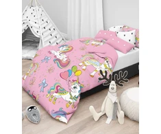 Riposo RENFORCE Digital medvilnės vaikiškas patalynės komplektas CARNIVAL UNICORNS