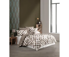 Riposo RENFORCE medvilnės patalynės komplektas WAVES KAHVE 200x200 cm